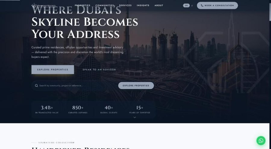 Diamond Heights — موقع عقارات فاخرة في دبي